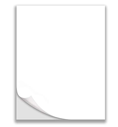 8.5" x 11" - Full Sheet Labels, Blank White Matte Permanent Adhesive Sticker Labels for Laser/Ink Jet Printer