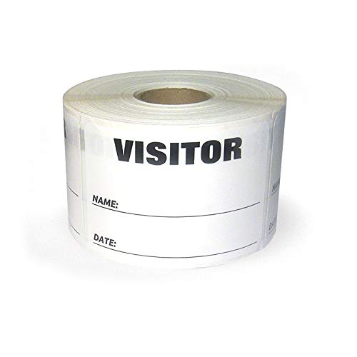 3 x 2 Fluorescent Color Visitor Labels Pass, 500 Per Roll (White)