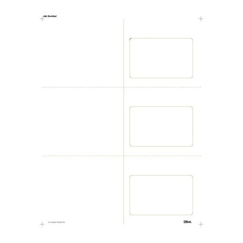 8-1/2" x 11" RealCard cutsheet, 3-Up, Laser Simplex/Duplex Printable, Blank Stock (Carton of 1000)
