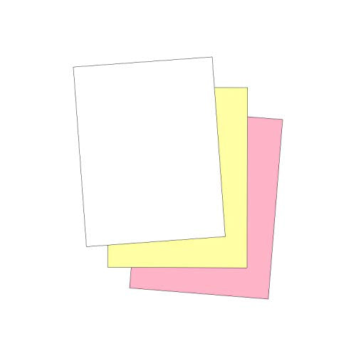 Plain Collated Color Paper (Not Carbonless) for Laser and Ink Jet Printers (Pack of 500 Sheets 3 Part)