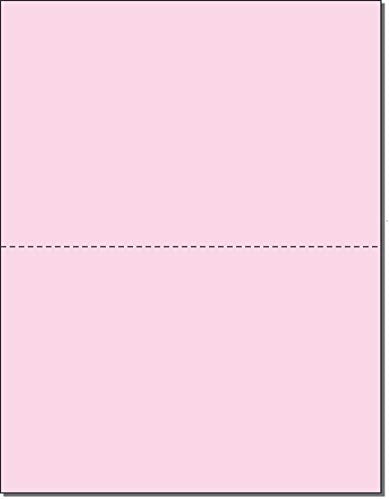 Pack of 500 Sheets, 8-1/2 x 11" Letter Size Perforated Paper (Pink, Perf @ 5-1/2")