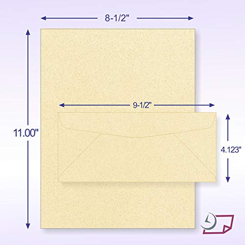 NextFiber 8-1/2" x 11" Letter Heads & #10 Reg. Envelopes Create invitations, Certificates, Events, Parties, Birthday, Showers, Proposals, Presentations, Resumes and much more (Cream)