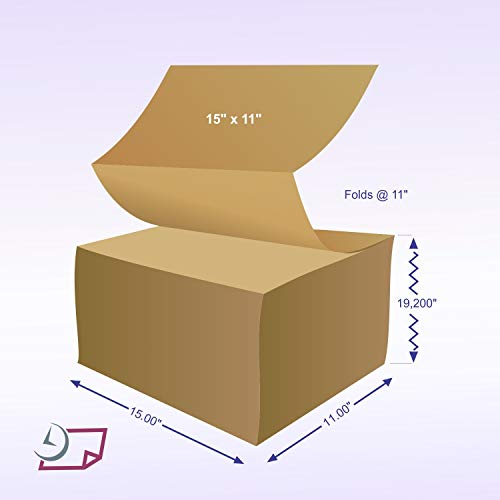 Void Fill Kraft Paper, Ideal for Packing, Case of 1600 Ft, 15 x 11, 30# Brown Paper, Fan-Folded, Compact, Eco-Friendly (15" x 19,200")