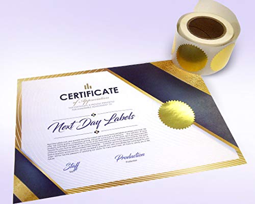 Shiny Gold Foil Seal Labels for Awards, Certificates, Pack of 100, 2  diameter