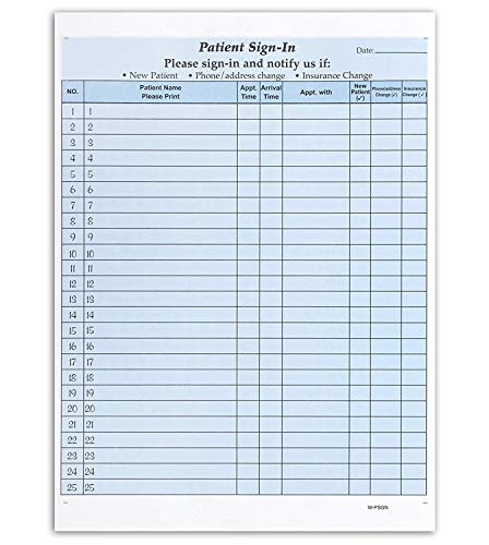 2 Part Carbonless Patients Sign in Forms (50)