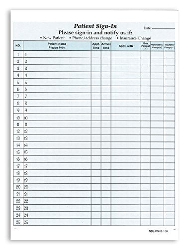 2 Part Carbonless Patients Sign in Forms (100)
