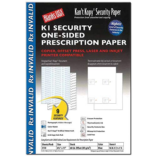 Blue Security Prescription Paper - 250 Sheets