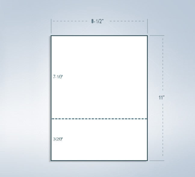 8-1/2 x 11" 20# Perforated Paper, 1 perf at 3-2/3" from Bottom