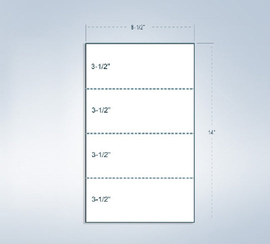 8-1/2 x 14" 24# Perforated Paper, 3 Horz. perf @ 3-1/2 , 7 & 10-1/2"