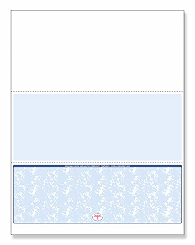 Next Secure Blank Computer Checks for Laser & Ink Jet Printers, Check on Bottom, Blue