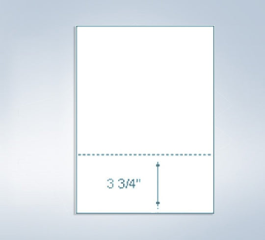 8-1/2 x 11" 20# Perforated Paper, 1 perf at 3-3/4" from Bottom