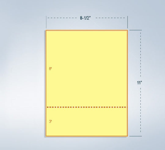 8-1/2 x 11" 20# Perforated Paper, 1 perf at 3" from Bottom