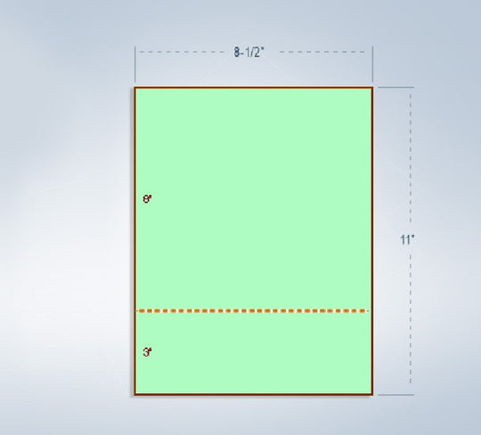 8-1/2 x 11" 20# Perforated Paper, 1 perf at 3" from Bottom