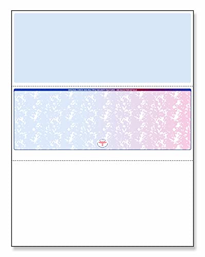 Next Secure Blank Computer Checks for Laser & Ink Jet Printers, Check in Middle, Blue/Red Prismatic