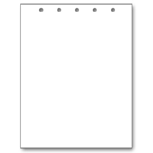 8.5" x 11" 1 Part NCR Superior 22 lb CFB White Paper with 5 Hole Punched on Top, Item #4492