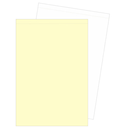 8.5" x 14.5" 2 Part NCR Superior Yellow/White Reverse Collated Paper With 1/2" Perforation on Top, Item #5788