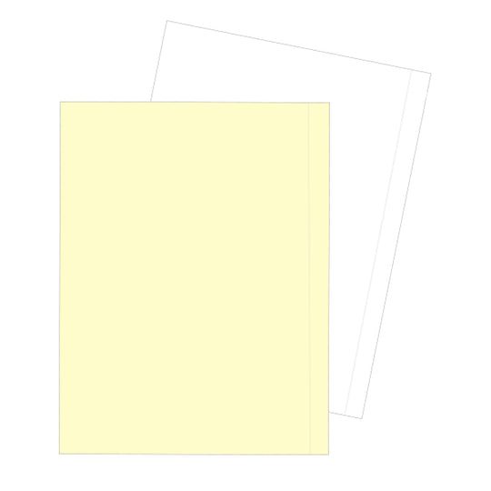 9" x 11" 2 Part NCR Superior White/Yellow Reverse Collated Paper With 1/2" Perforation on Side, Item #5789