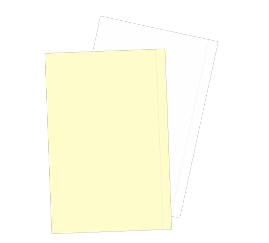 11.5" x 17" 2 Part NCR Superior Yellow/White Reverse Collated Paper With 1/2" Perforation on Side, Item #5790