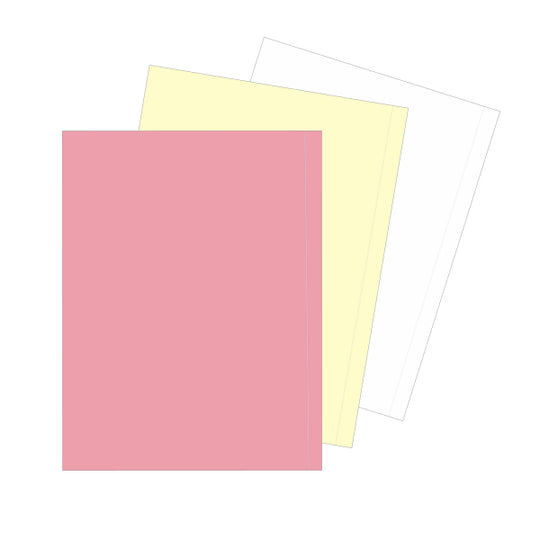 9" x 11" 3 Part NCR Superior Pink/Yellow/White Reverse Collated Paper With 1/2" Perforation on Side, Item #5793
