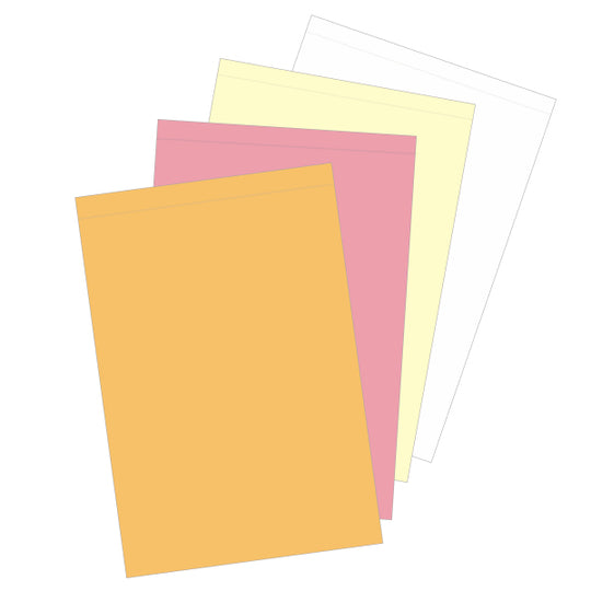 8.5" x 14.5" 4 Part NCR Superior Gold/Pink/Yellow/White Reverse Collated Paper With 1/2" Perforation on Top, Item #5798