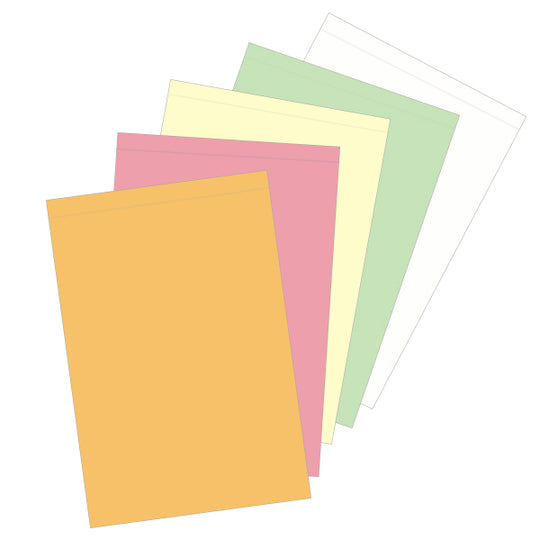 8.5" x 14.5" 5 Part NCR Superior Gold/Pink/Yellow/Green/White Reverse Collated Paper With 1/2" Perforation on Top, Item #5803