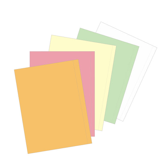 9" x 11" 5 Part NCR Superior Gold/Pink/Yellow/Green/White Reverse Collated Paper With 1/2" Perforation on Side, Item #5804