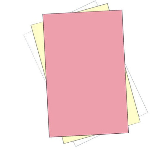 11" x 17" 3 Part NCR Superior Pink/Yellow/White Reverse Collated Paper, Item #5904