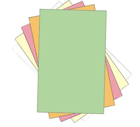 8.5" x 14" 5 Part NCR Superior Gold/Pink/Yellow/Green/White Reverse Collated Paper, Item #5931