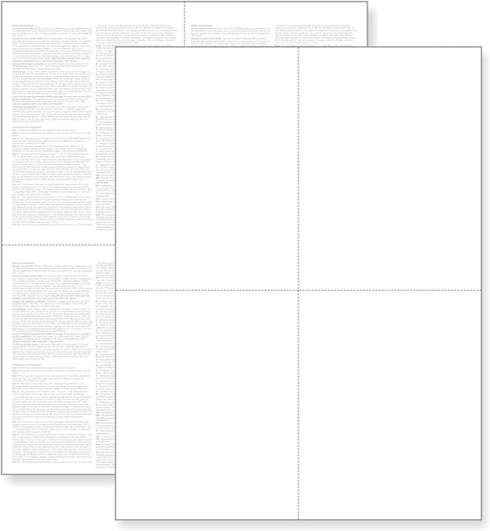 W-2 Forms 4-Up Version "Instructions on Back" for 2025