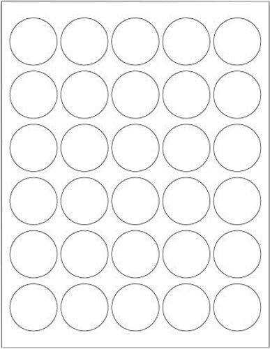 Laser / Ink Jet White Labels  1.5" Round - 30 Per Page