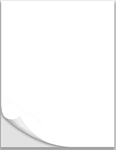 8.5" x 11" - Full Sheet Labels, Blank White Matte Permanent Adhesive Sticker Labels for Laser/Ink Jet Printer
