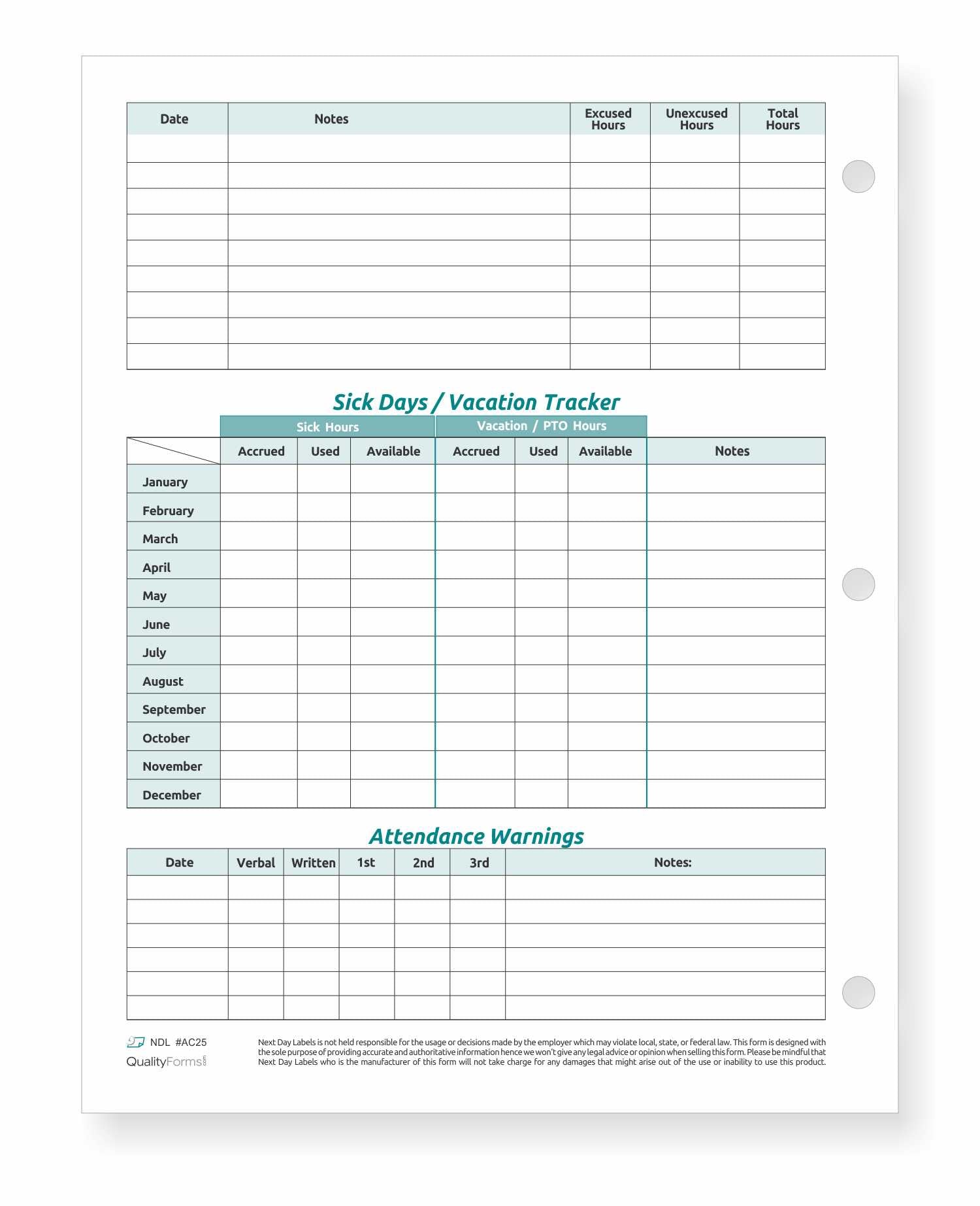 NEXT YEAR - Work Tracker Attendance Calendar Cards- 8 ½ X 11 Cardstock ...