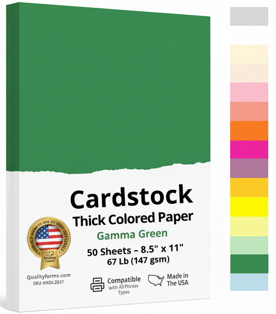 67/65 lb. (176/190 GSM) Cover Stock, 50 Sheets Per Pack, Great for Awards, Diplomas, School Projects, Mounting Invitations, Art N Crafts, DIY Projects and Much More (Gamma Green, 8-1/2" x 11")