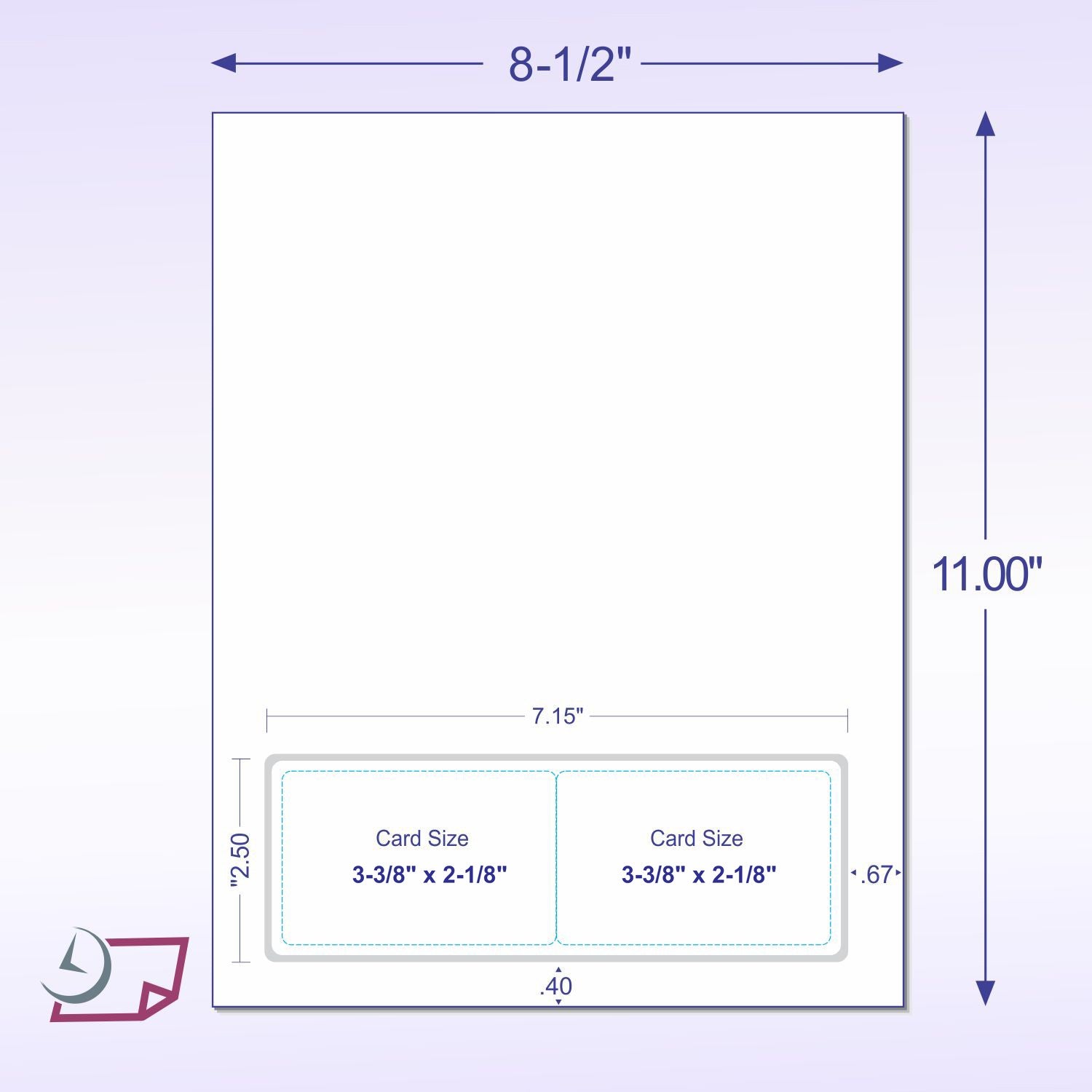 Integrated Card, 7 mil polyester, Duplex Printable, 2 Cards on the bottom.