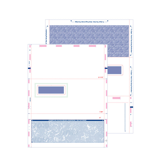 PSEPRC-BW Pressure Seal C Fold 8-1/2 x 11" With 3 x 1" Single Poly Window, Blue