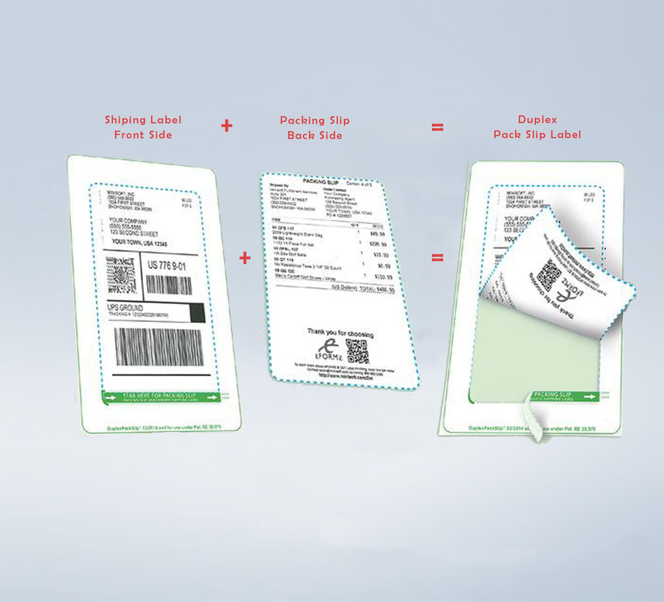 Duplex Thermal 1 Up Shipping Label/ Packing Slip - 1000 Labels - Apple ...