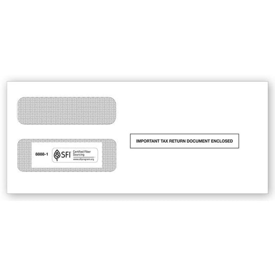 2025 1099 3-Up Double-Window Envelope (Stub On)- 100 Envelopes