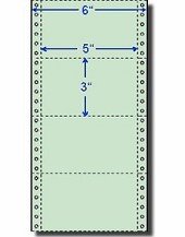 Compulabel 210306 Green, 1 Across, Continuous, Pin Feed Cards for Dot Matrix Printer, 5 x 3