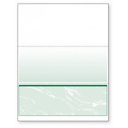 Blank Computer Checks for Laser & Ink Jet Printers, Pack of 100 Sheets (Green Bottom)