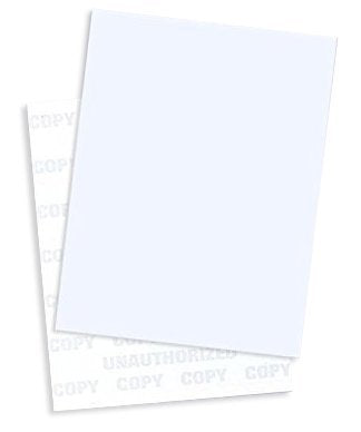 8-1/2 x 11" Multi-Purpose Tamper Resistant UNAUTHORIZED ANTI-COPY Blue Security Paper, (Case of 2,500)