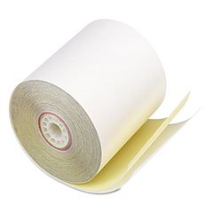 Paper Rolls, Two-Ply Receipt Rolls, 3" x 90 ft, White/Canary , 50/Carton