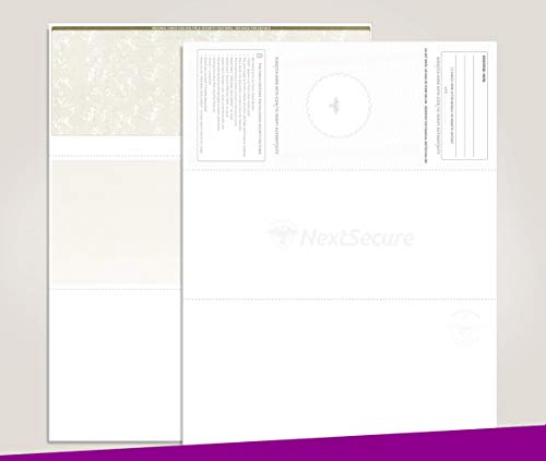 NextSecure Blank Laser/Ink-Jet Checks, 500 Sheets Per Pack (Gold Top)