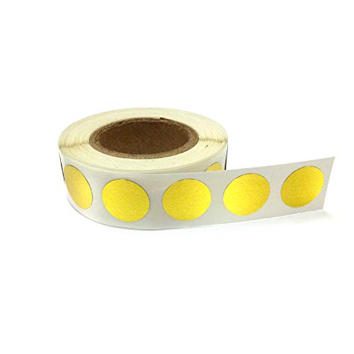 Blank Color Coding Stickers, Writable Surface 500 Permanent Labels per Roll (Gold, 1/2" Circle)