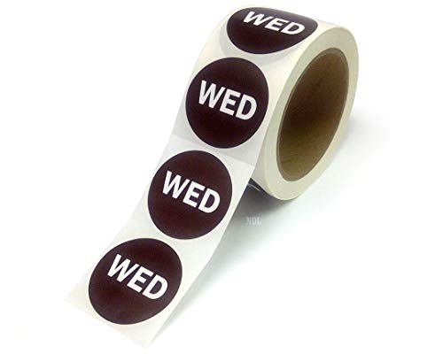 2" Round Inventory Control Day of The Week Labels - 500 Per Roll (WED)