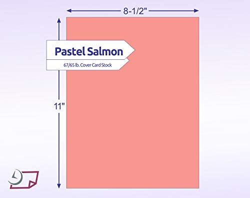 67/65 lb. (176/190 GSM) Cover Stock, 50 Sheets Per Pack, Great for Awards, Diplomas, School Projects, Mounting Invitations, Art N Crafts, DIY Projects and Much More (Pastel Salmon, 8-1/2" x 11")