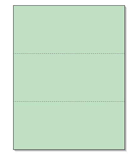 8-1/2 x 11" Letter Size Perforated Paper (Green, Perf @ 3-2/3" and 7-1/3")
