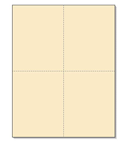 8-1/2" x 11" Laser/Inkjet Postcards 4 Per Page, (4-1/4" x 5-1/2" Each Card - Manila)