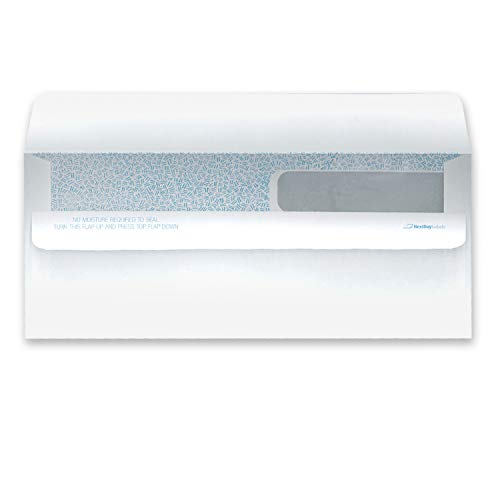 100 Double Window SELF Seal Security Check Envelopes - Compatible with QuickBooks and Other Checks