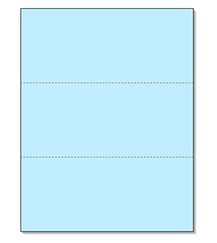 8-1/2 x 11" Letter Size Perforated Paper (Blue, Perf @ 3-2/3" and 7-1/3")