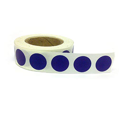 Blank Color Coding Stickers, Writable Surface 500 Permanent Labels per Roll (Dark Blue, 1/2" Circle)
